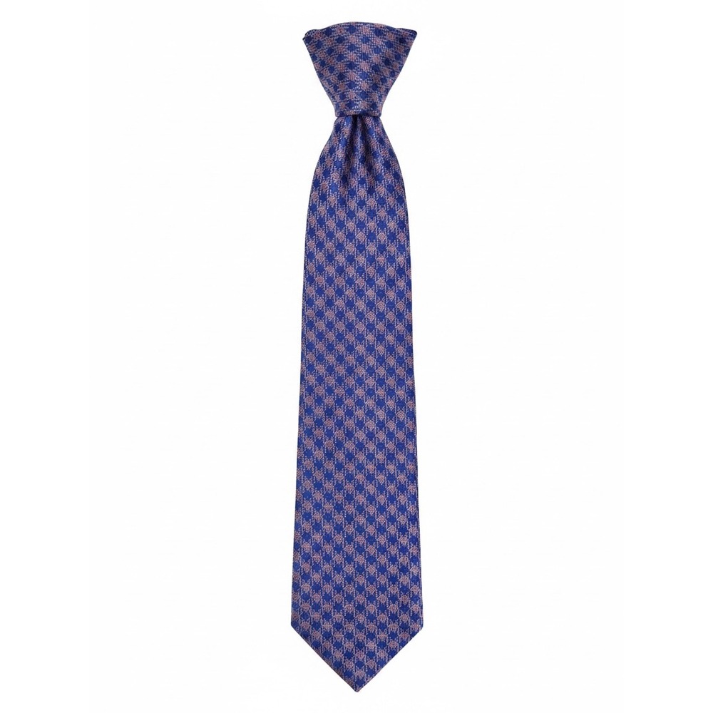 Tie Doctors Mens Blue Pink Houndstooth 100% Cotton Woven Necktie NWT